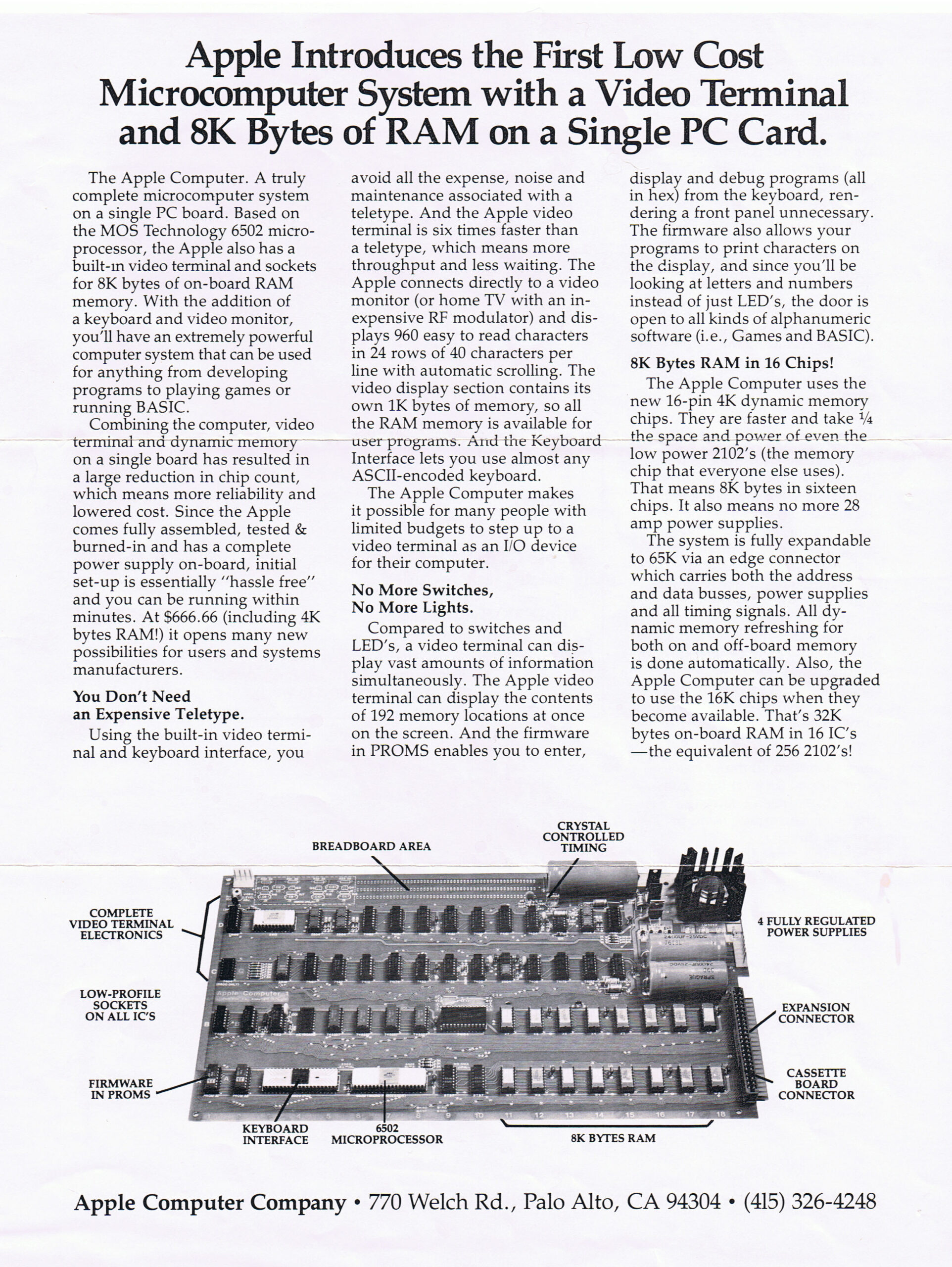 Apple's First Micro Computer Ad 1976