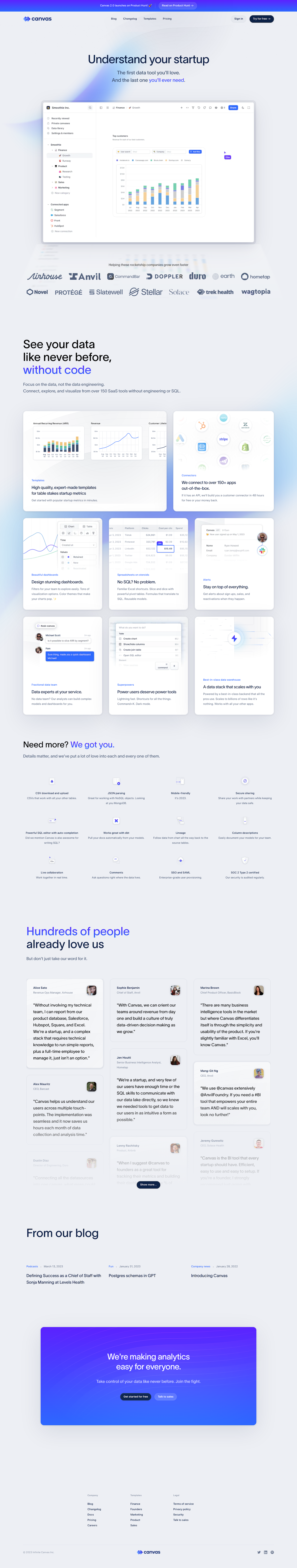 Canvas SaaS Landing Page