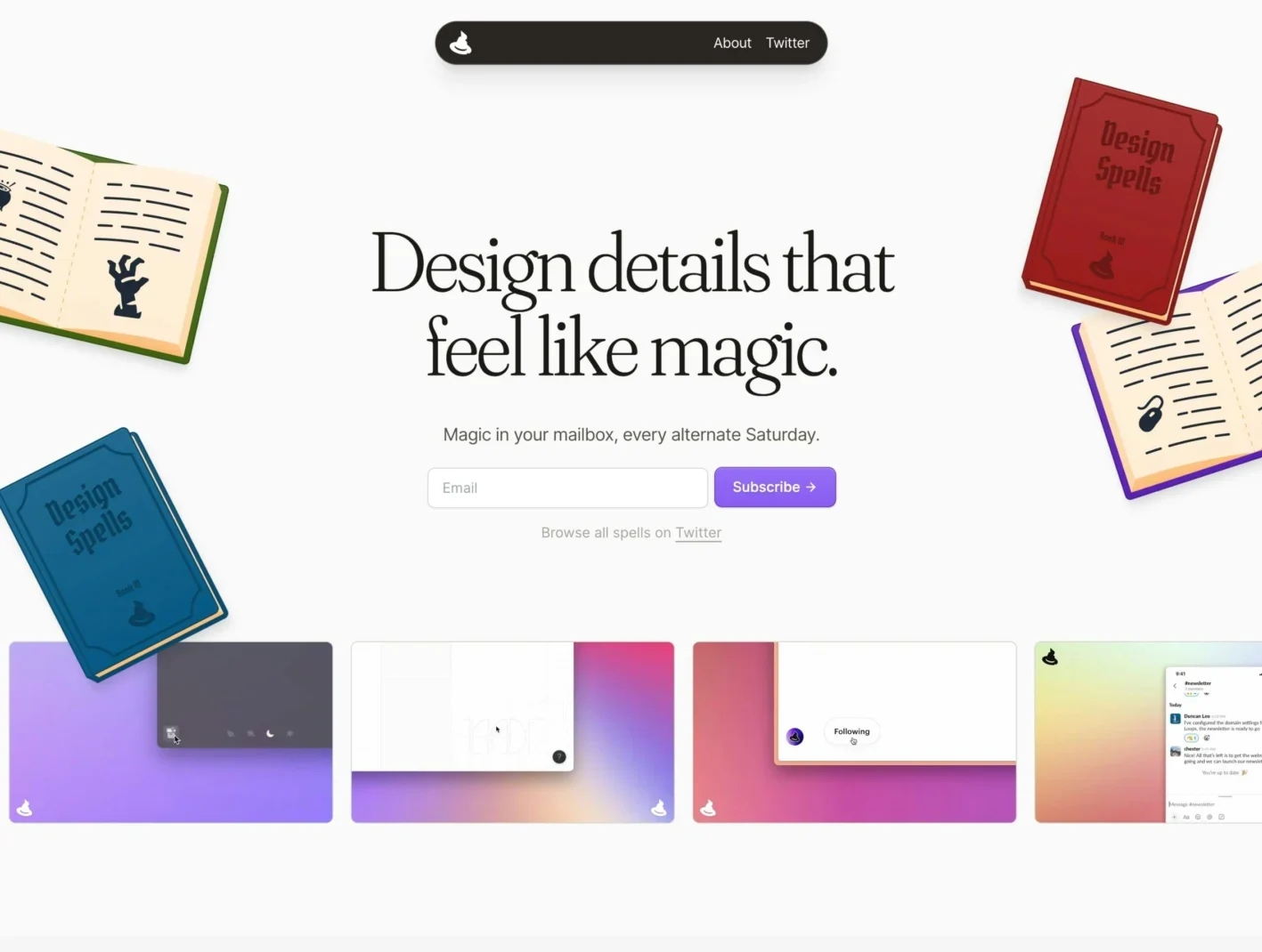 Design Spells Bi-Weekly Newsletter Landing