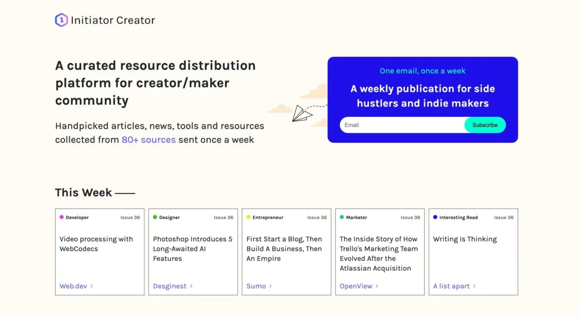 Initiator Creator Newsletter Design