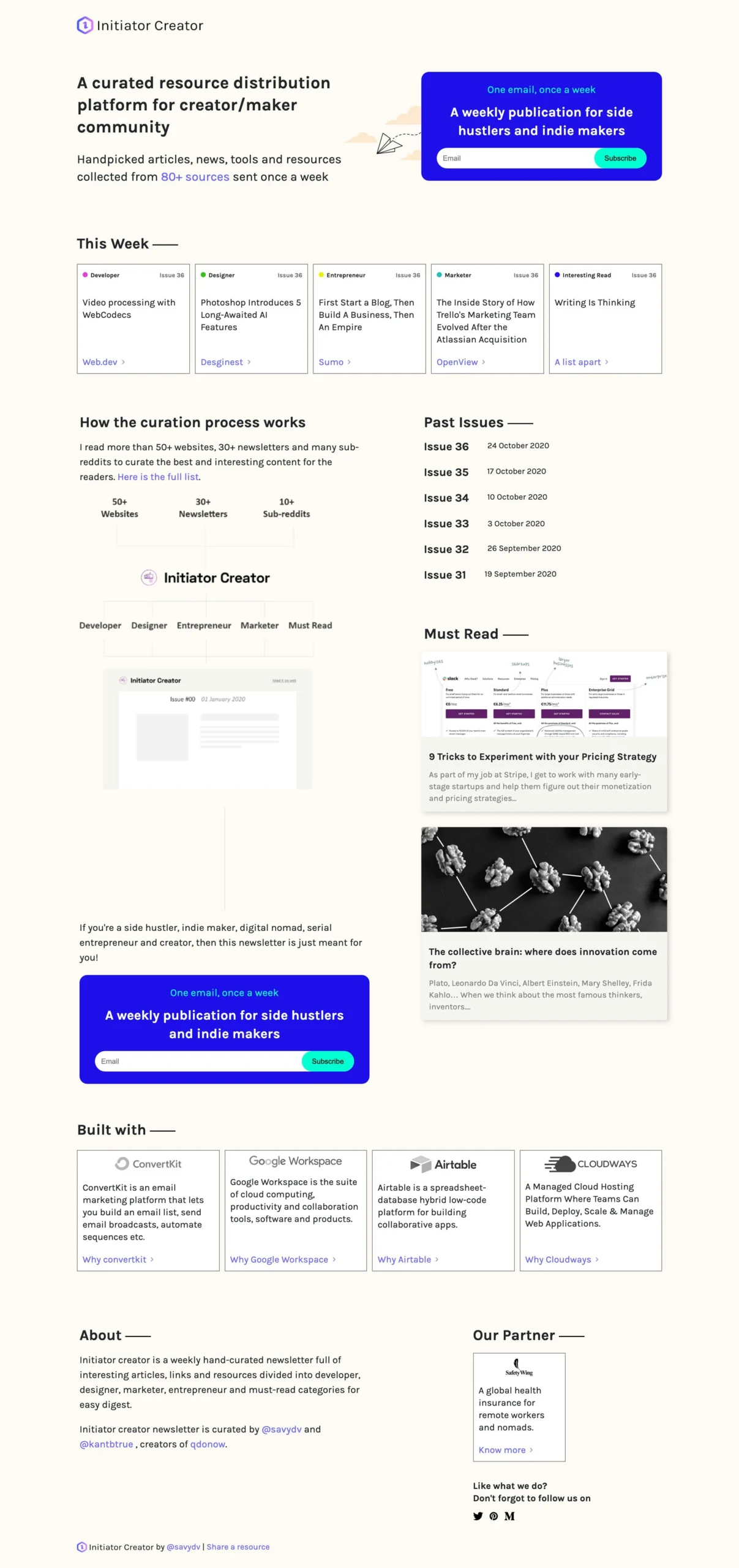 Initiator Creator Newsletter Design