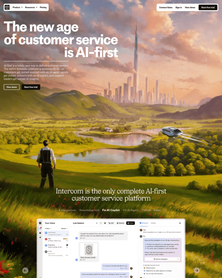 Intercom SaaS Landing