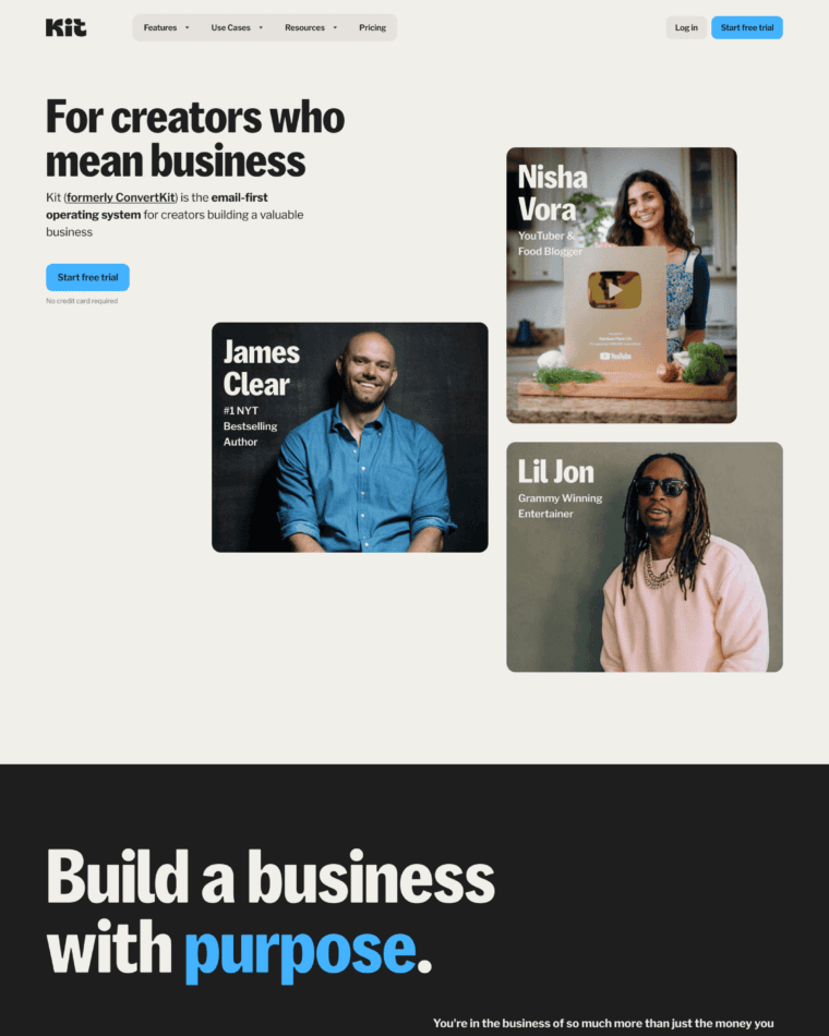 Kit (formerly ConvertKit) SaaS Landing