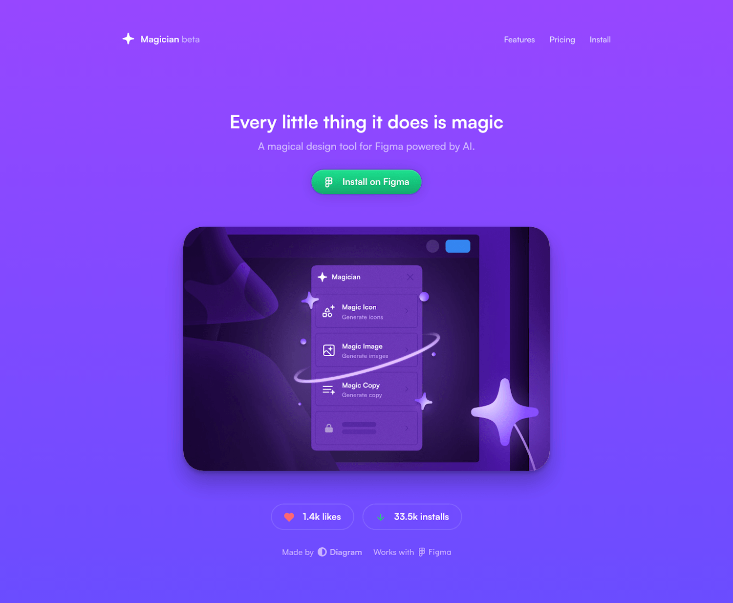 Magician AI for Figma SaaS Landing