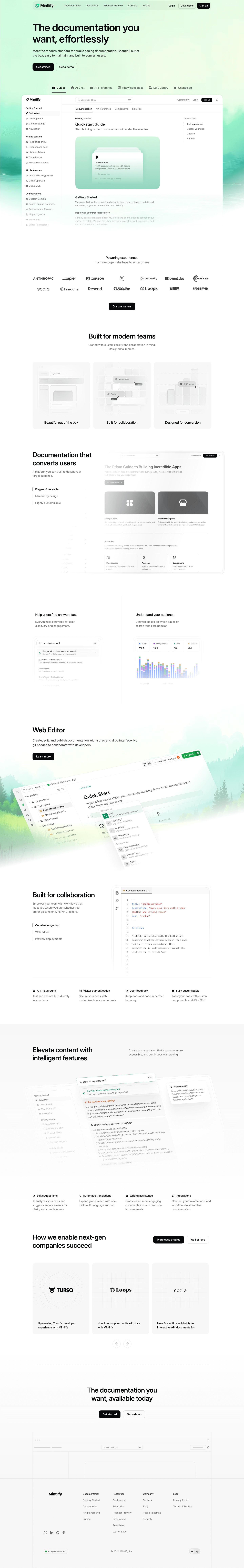 Mintlify SaaS Landing Inspiration