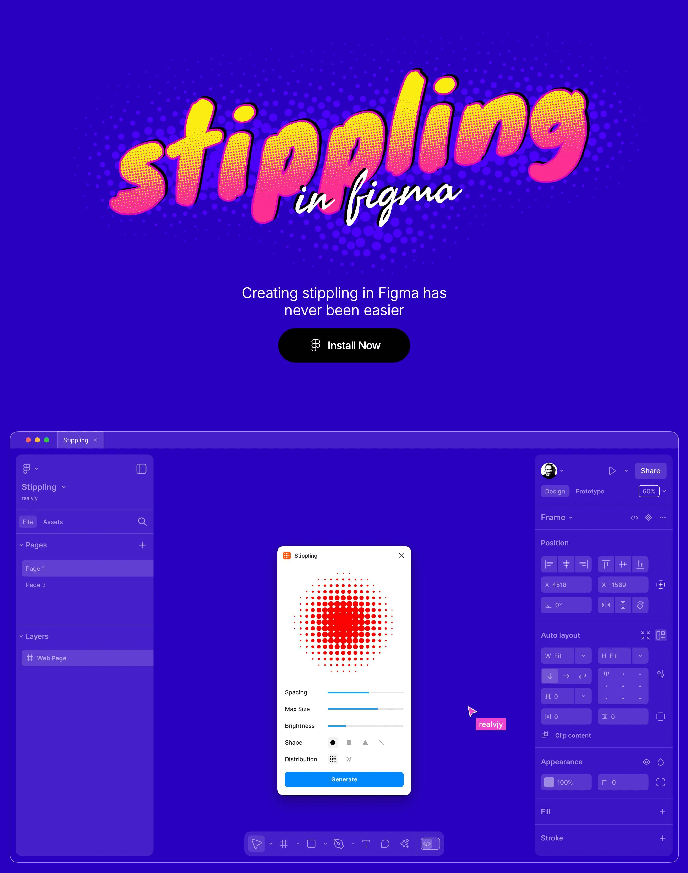 Stippling In Figma Landing Page SaaS