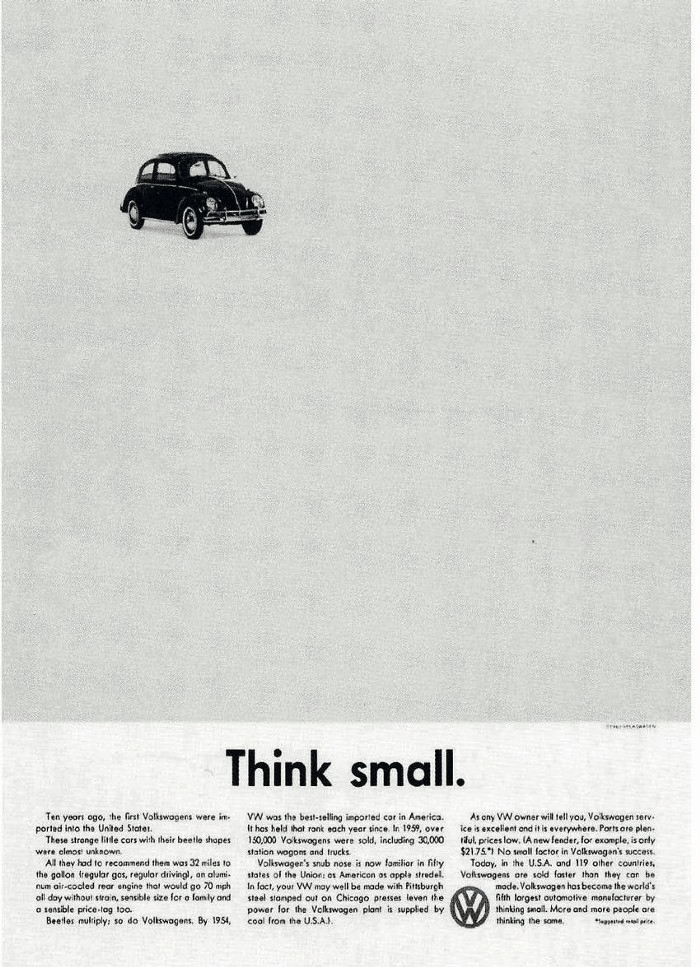 Think Small: Volkswagen Ad by Doyle Dane Bernbach