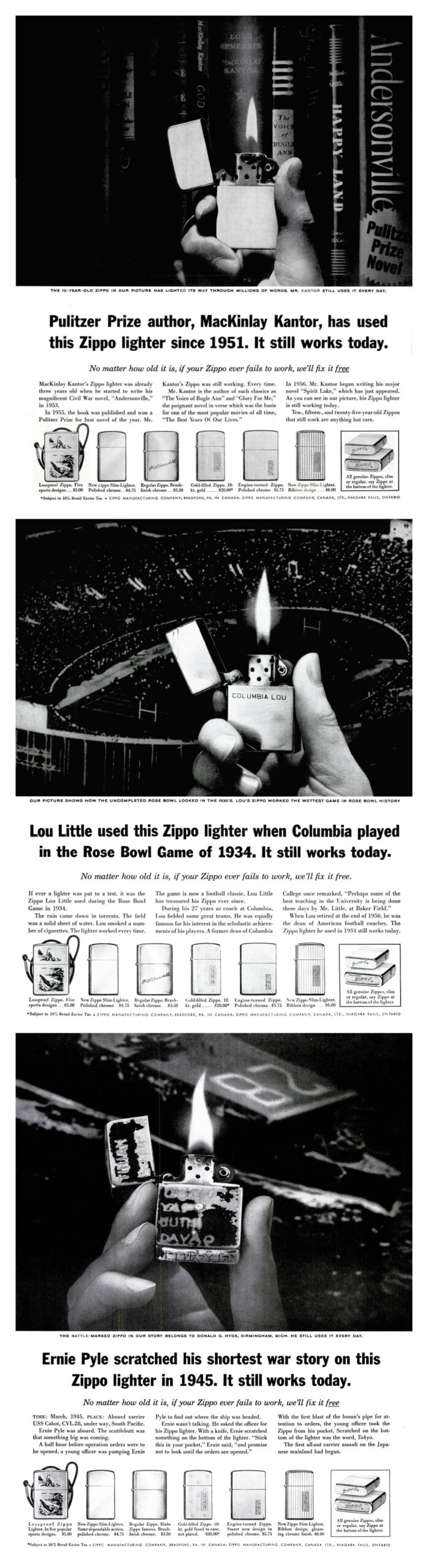 Zippo “It Still Works” Ad Compilation (1961) by Ogilvy & Mather
