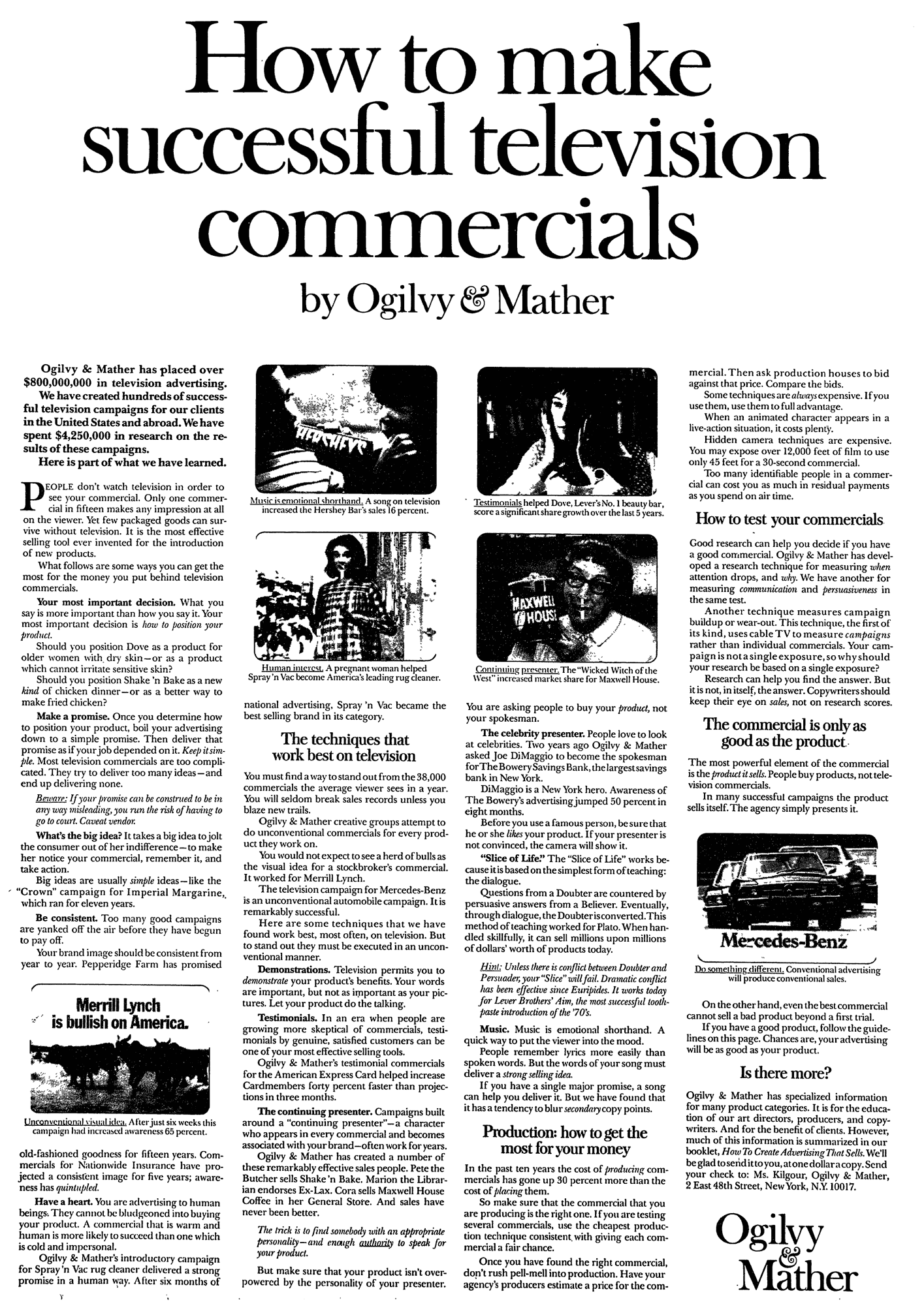 How to Make Successful Television Commercials By David Ogilvy