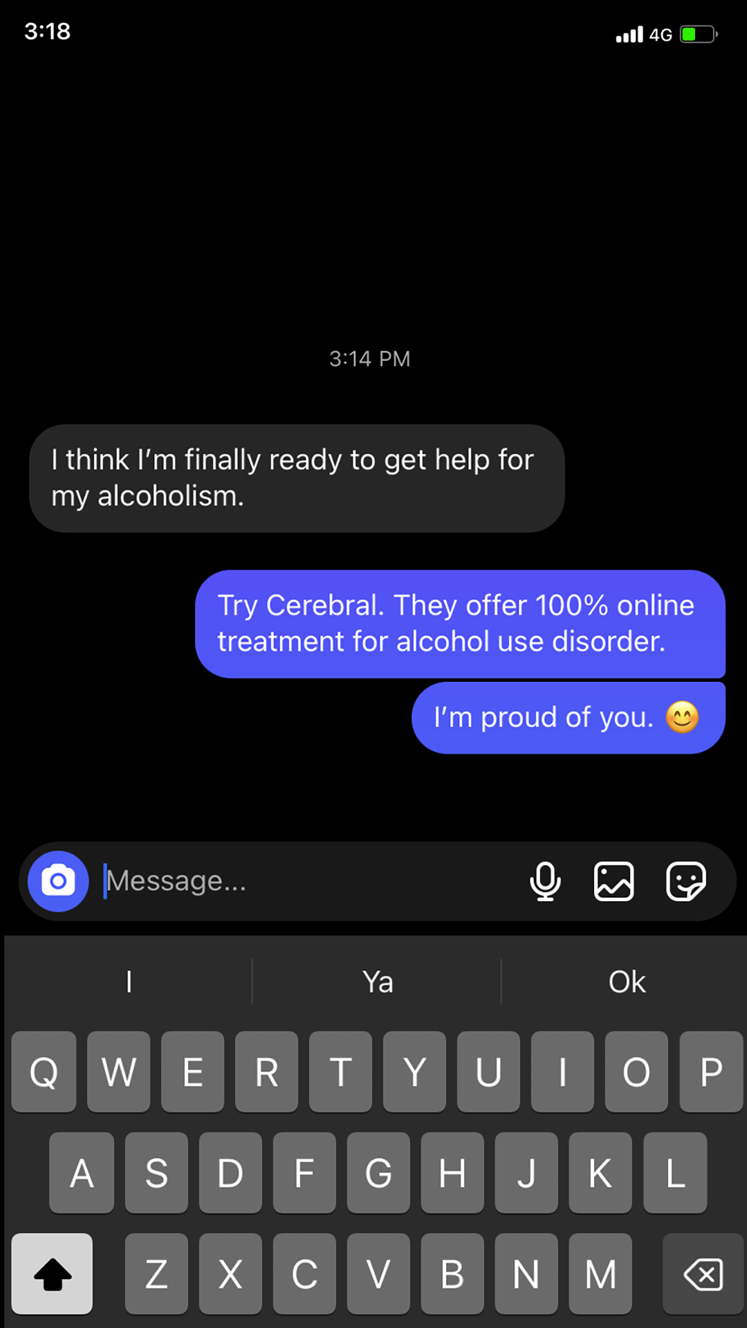 Cerebral Chat Format Facebook Ad