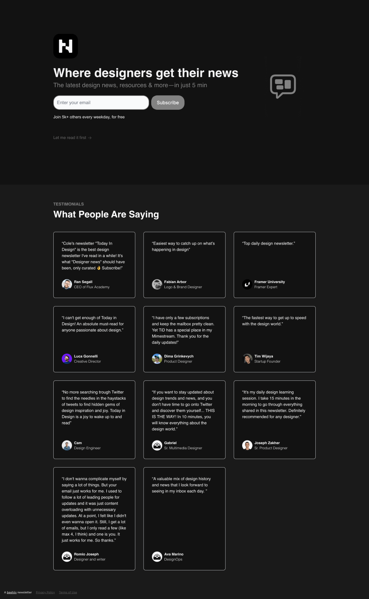 Today in Design Newsletter