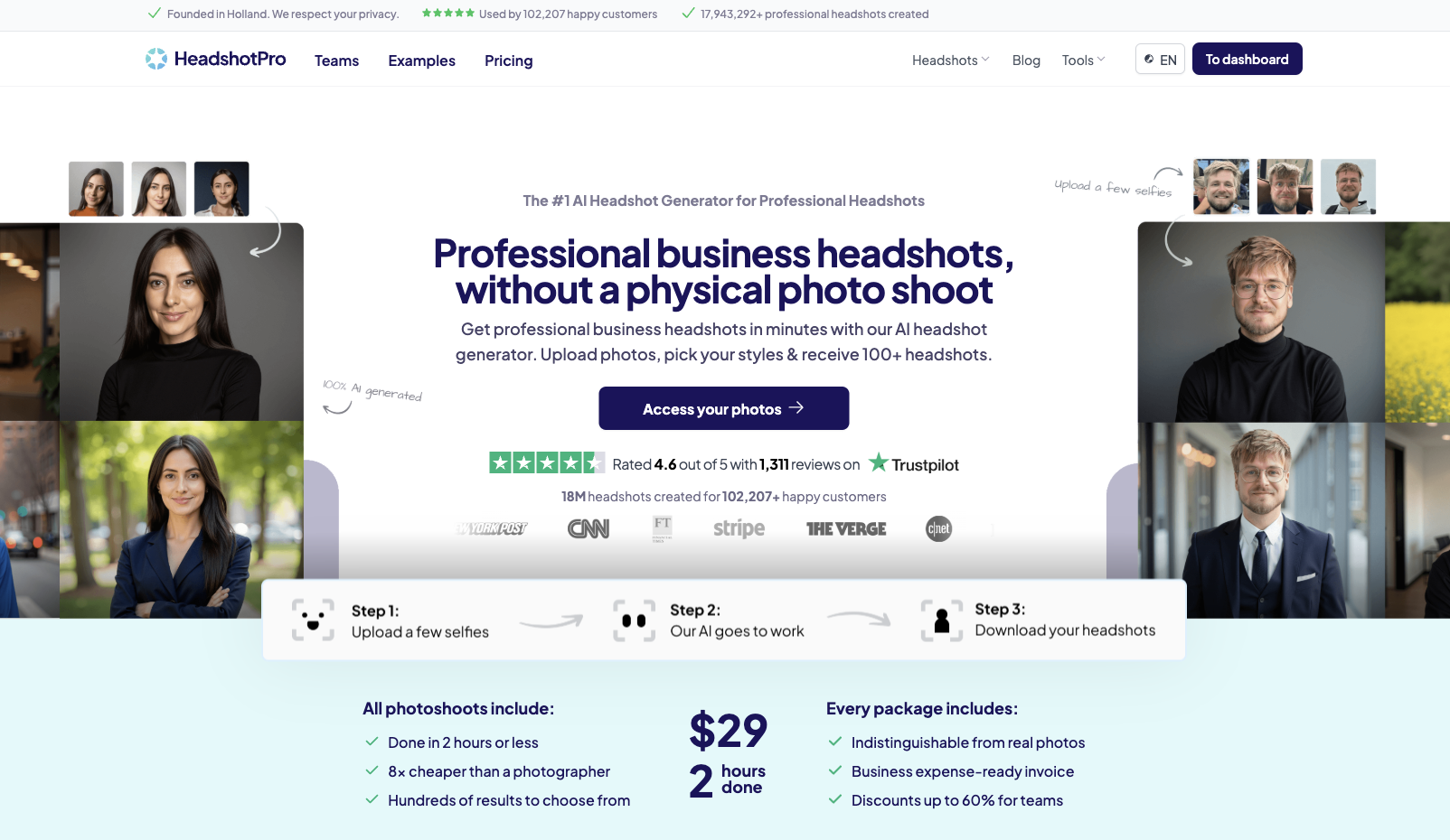 HeadshotPro Landing Page