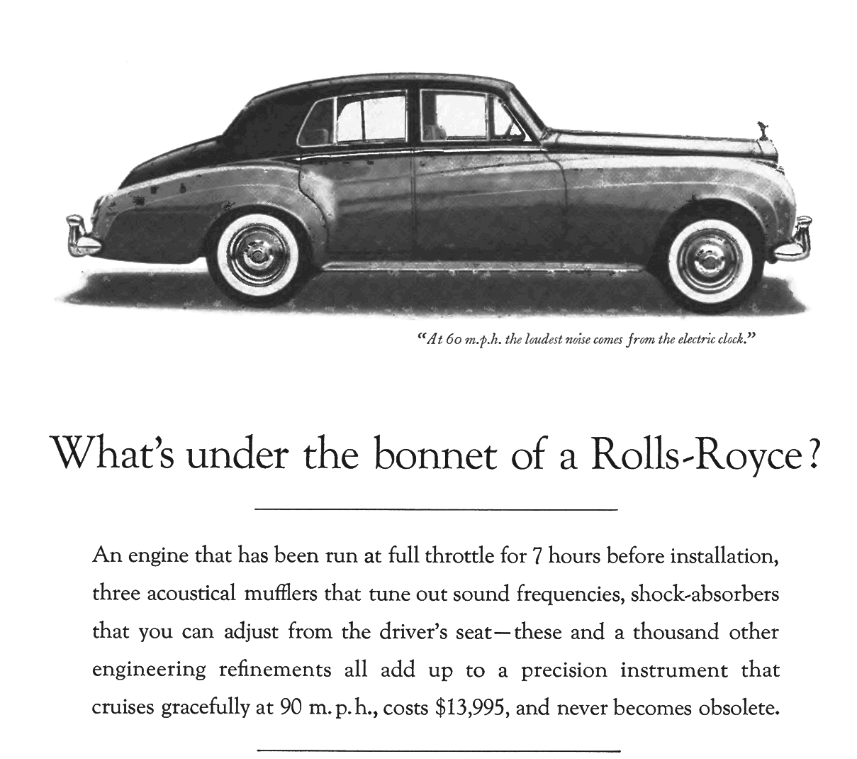 “What’s Under The Bonnet of a Rolls-Royce?” Ad by David Ogilvy
