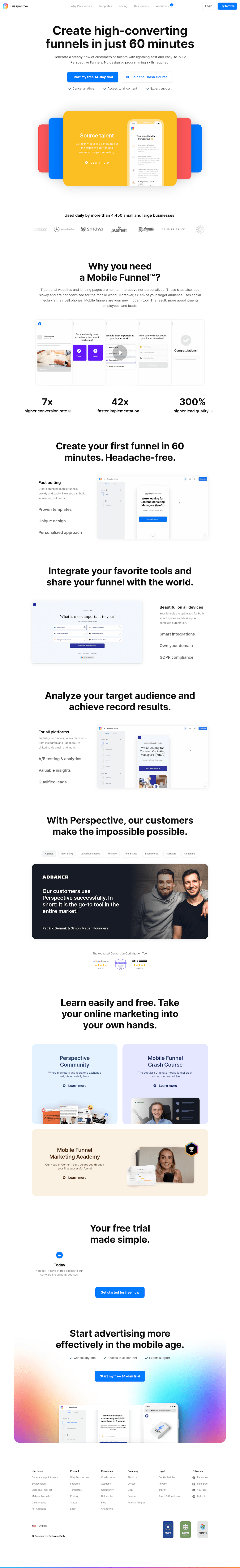 perspective landing page inspiringswipes