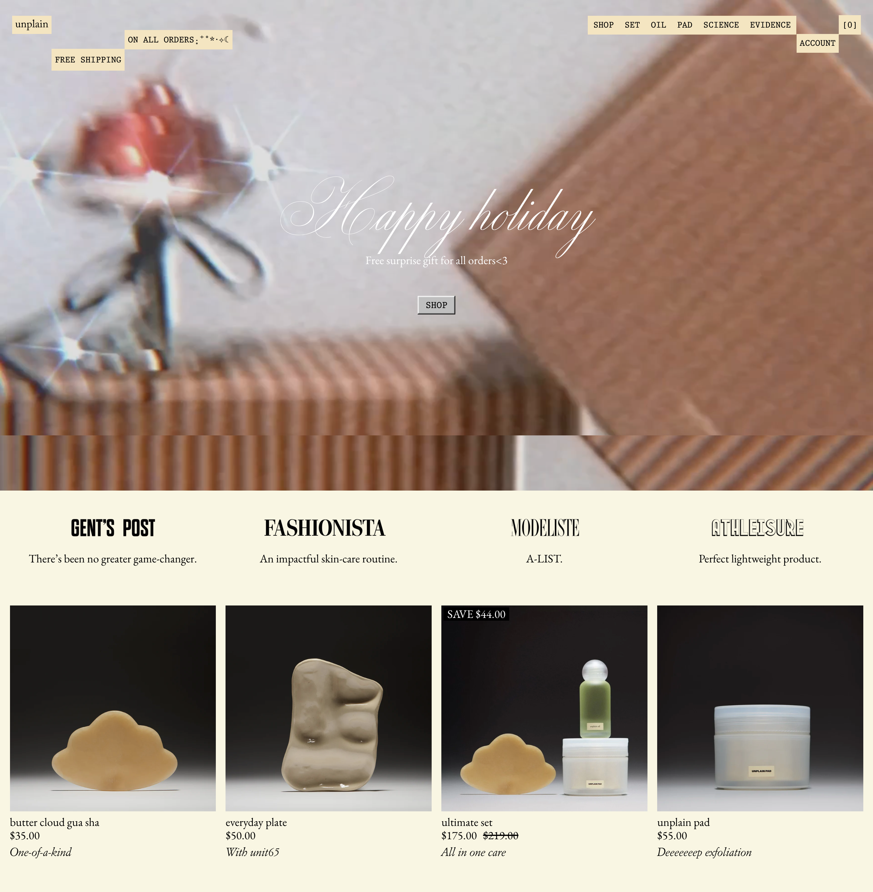 Unplain: A Shopify Beauty Store Website Design