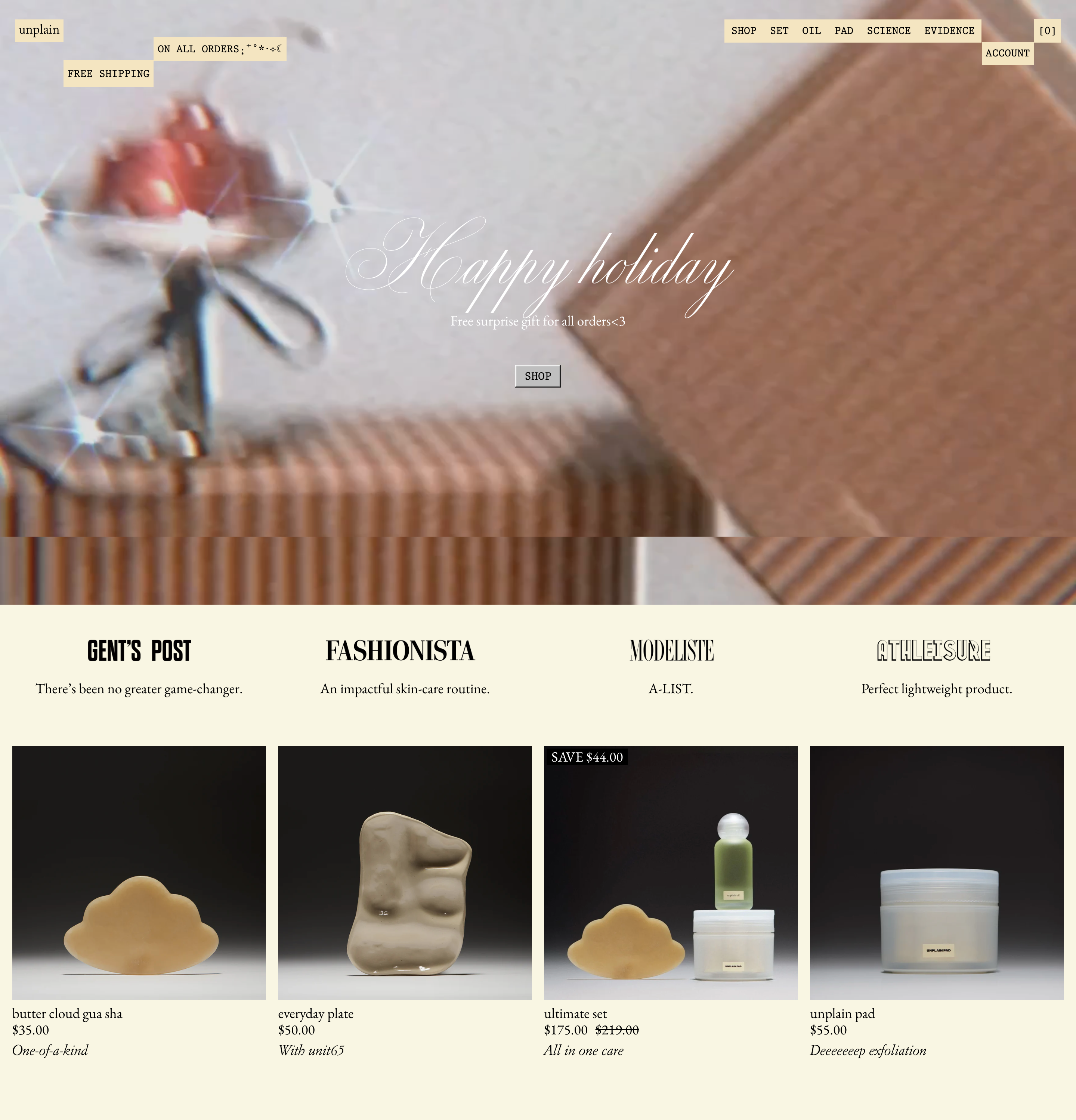 Unplain: A Shopify Beauty Store Website Design