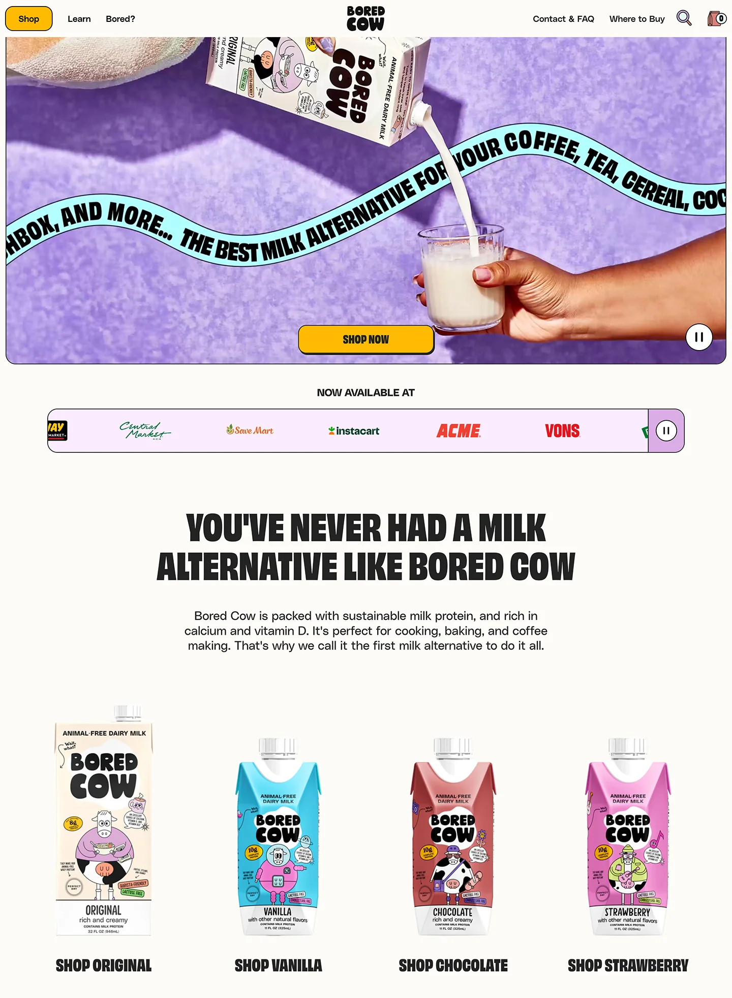 Bored Cow Shopify Landing Page