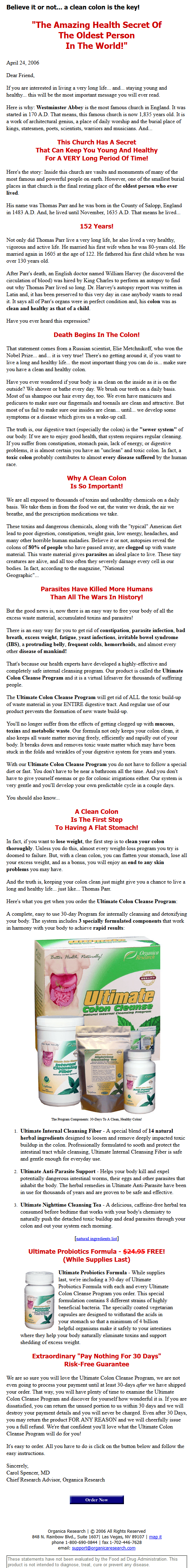 Colon Cleanse Salesletter by Gary Halbert
