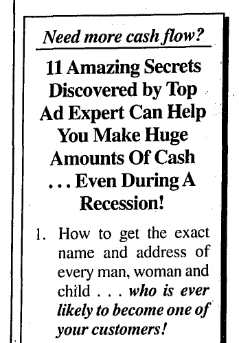 Lead Gen Ad by Gary Halbert