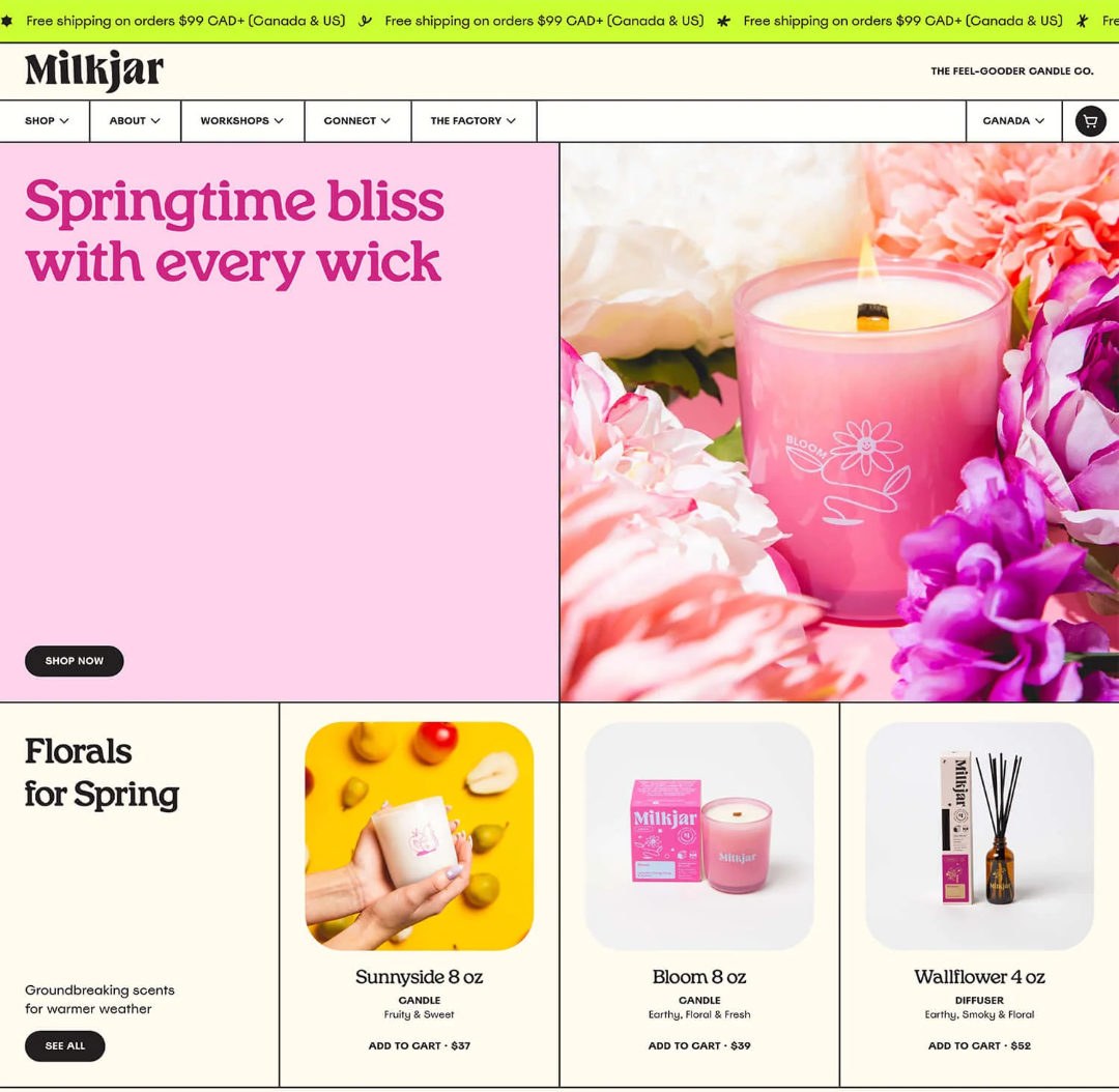 Milkjar Shopify Website Design